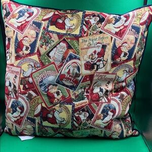 Christmas Holiday Pillow with Santa Claus Design 23x23 inch NWT